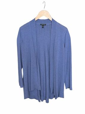 Eileen Fisher Woman open front cardigan sz 1X blue periwinkle capsule minimalist